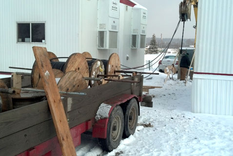 Multiple wires pulled through conduit