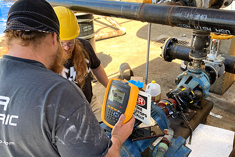 rotating shaft alignment in progress for one of our clients